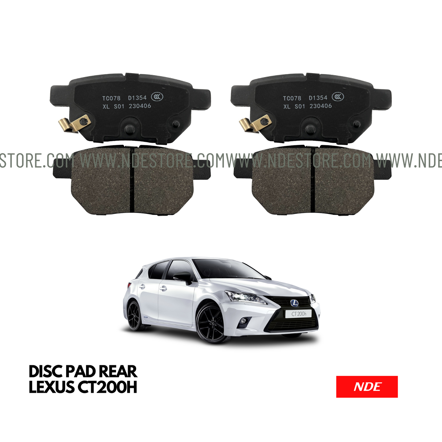 BRAKE DISC PAD SET REAR FOR LEXUS CT200H