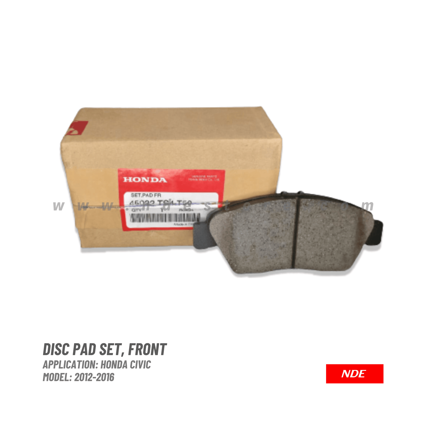 BRAKE, DISC PAD FRONT FOR HONDA CIVIC (2012-2016) (HONDA GENUINE PART) - ndestore.com