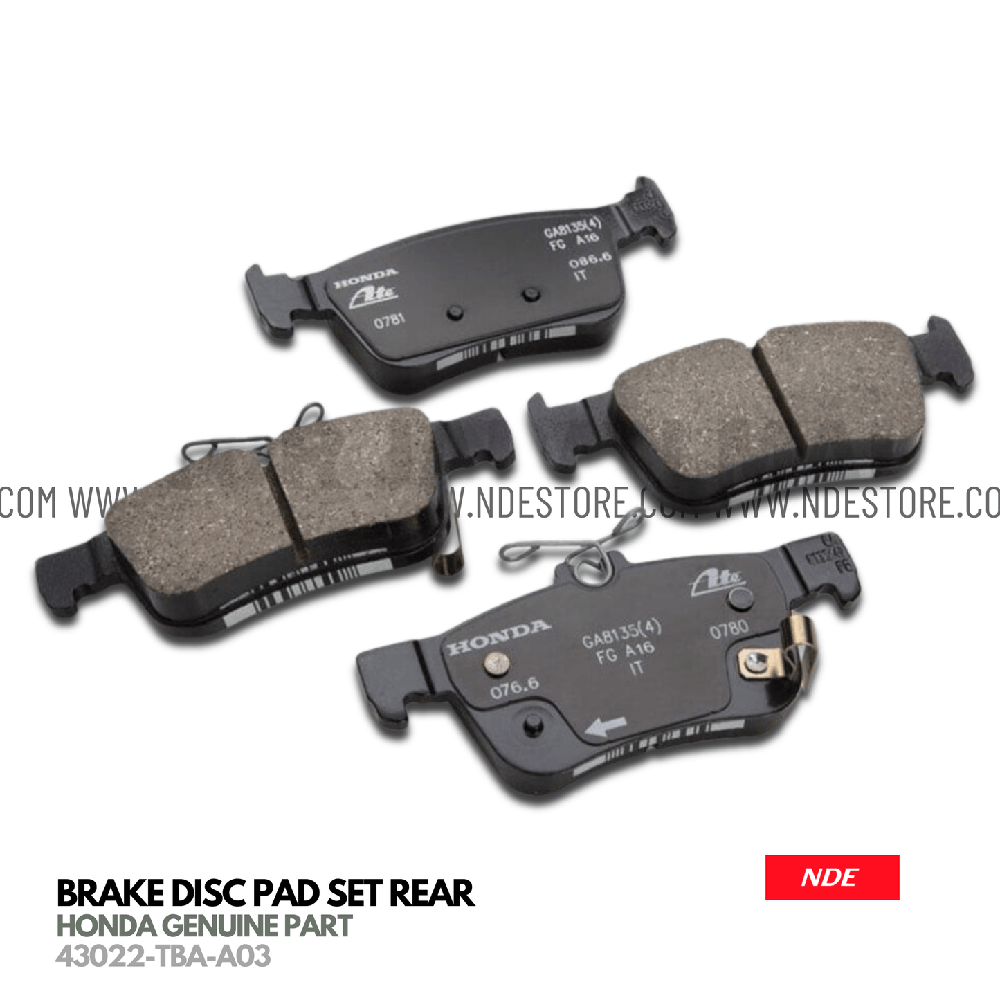 BRAKE, DISC PAD REAR FOR HONDA CIVIC (2016-2021) (HONDA GENUINE PART) - ndestore.com