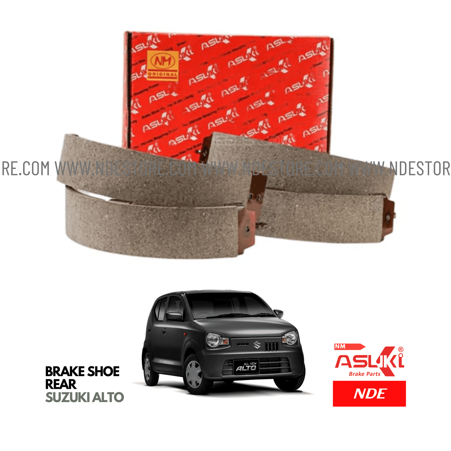 BRAKE SHOE REAR ASUKI FOR SUZUKI ALTO - ndestore.com