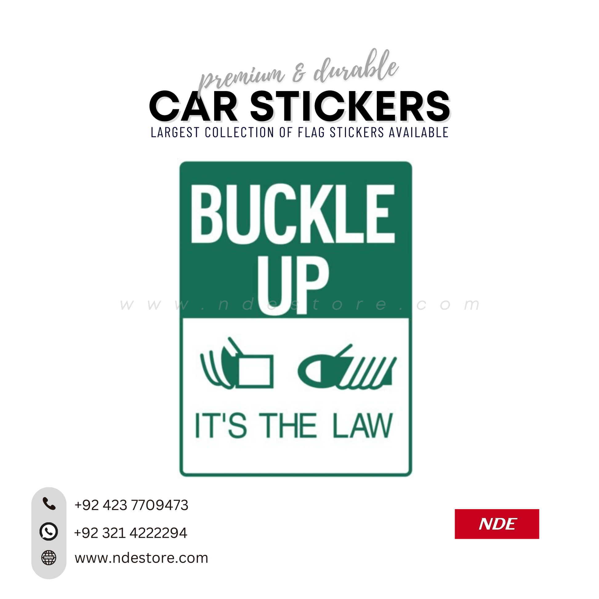 STICKER, BUCKLE UP ITS THE LAW (SKU: 9355425) - ndestore.com