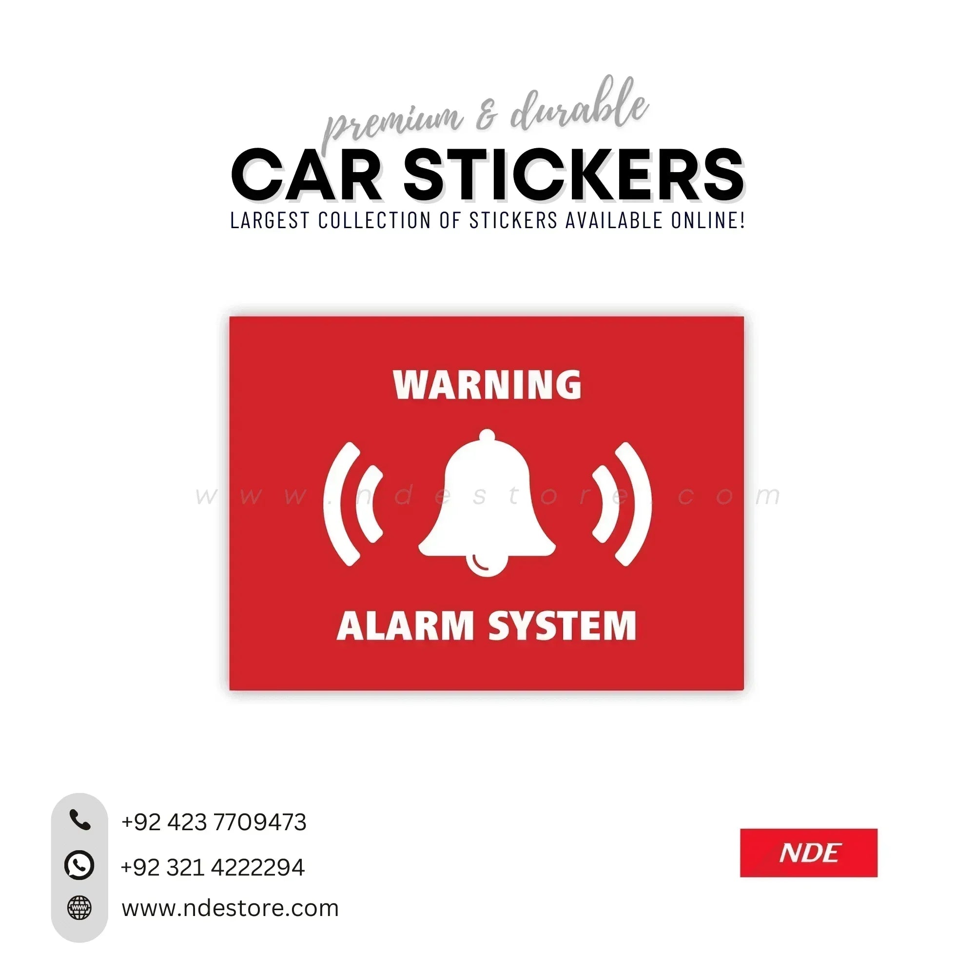 Sensor Alert Stiker STICKER CAR ALARM SYSTEM STICKERS (SKU O6777) - NDE STORE