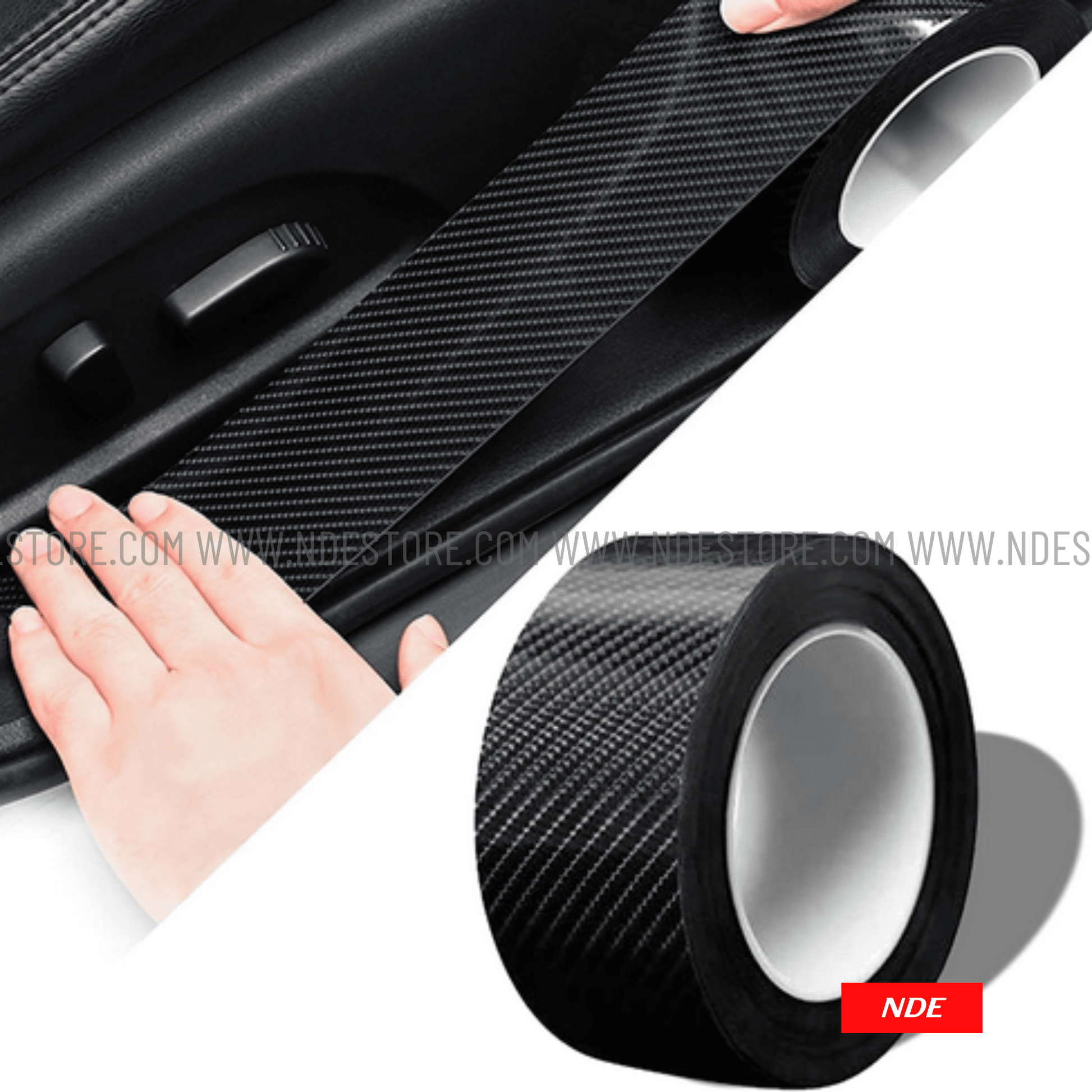 DOOR SILL NANO TAPE CARBON FIBER STYLE PROTECTION FILM (BLACK TRANSLUCENT) - ndestore.com