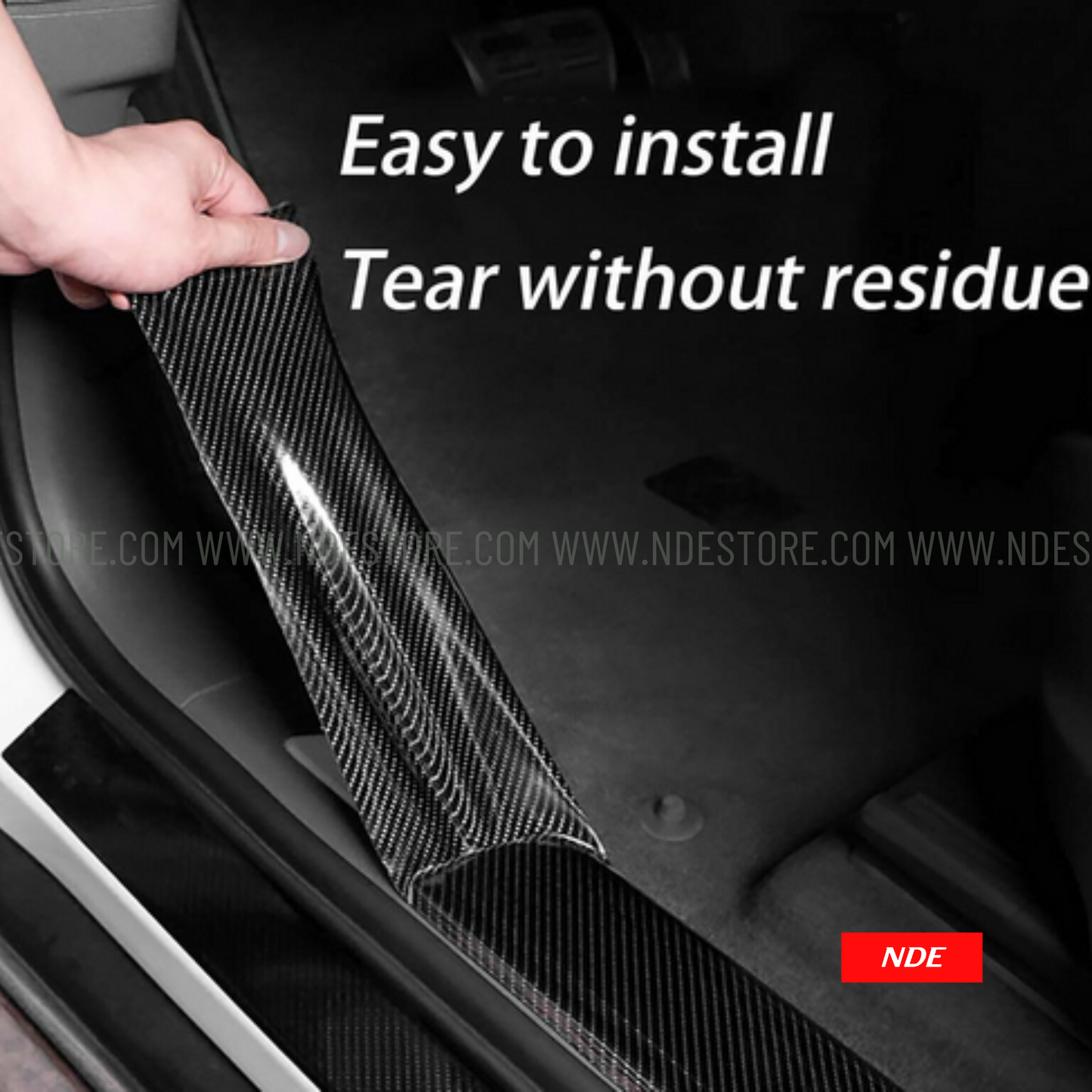 DOOR SILL NANO TAPE CARBON FIBER STYLE PROTECTION FILM (BLACK TRANSLUCENT) - ndestore.com