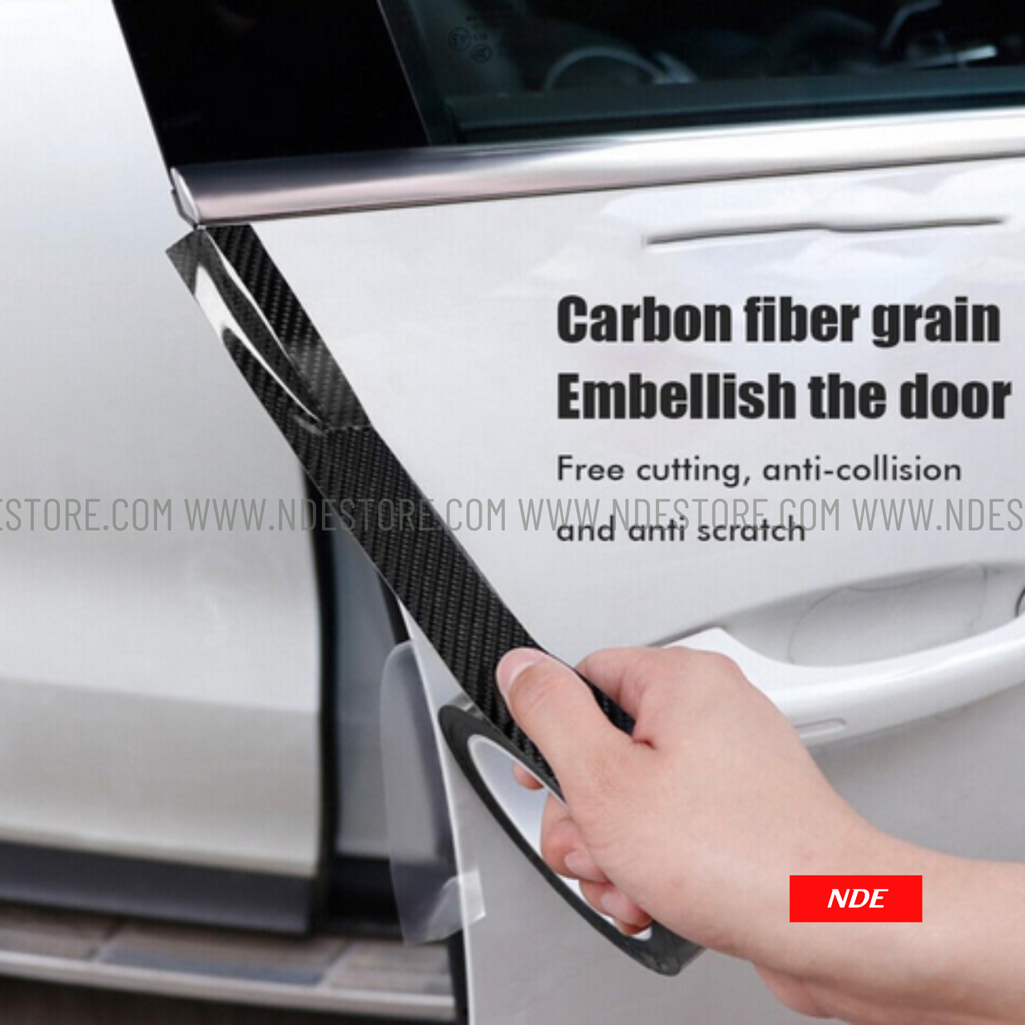 DOOR SILL NANO TAPE CARBON FIBER STYLE PROTECTION FILM (BLACK TRANSLUCENT) - ndestore.com