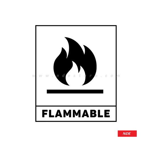 STICKER FLAMMABLE BLACK - ndestore.com