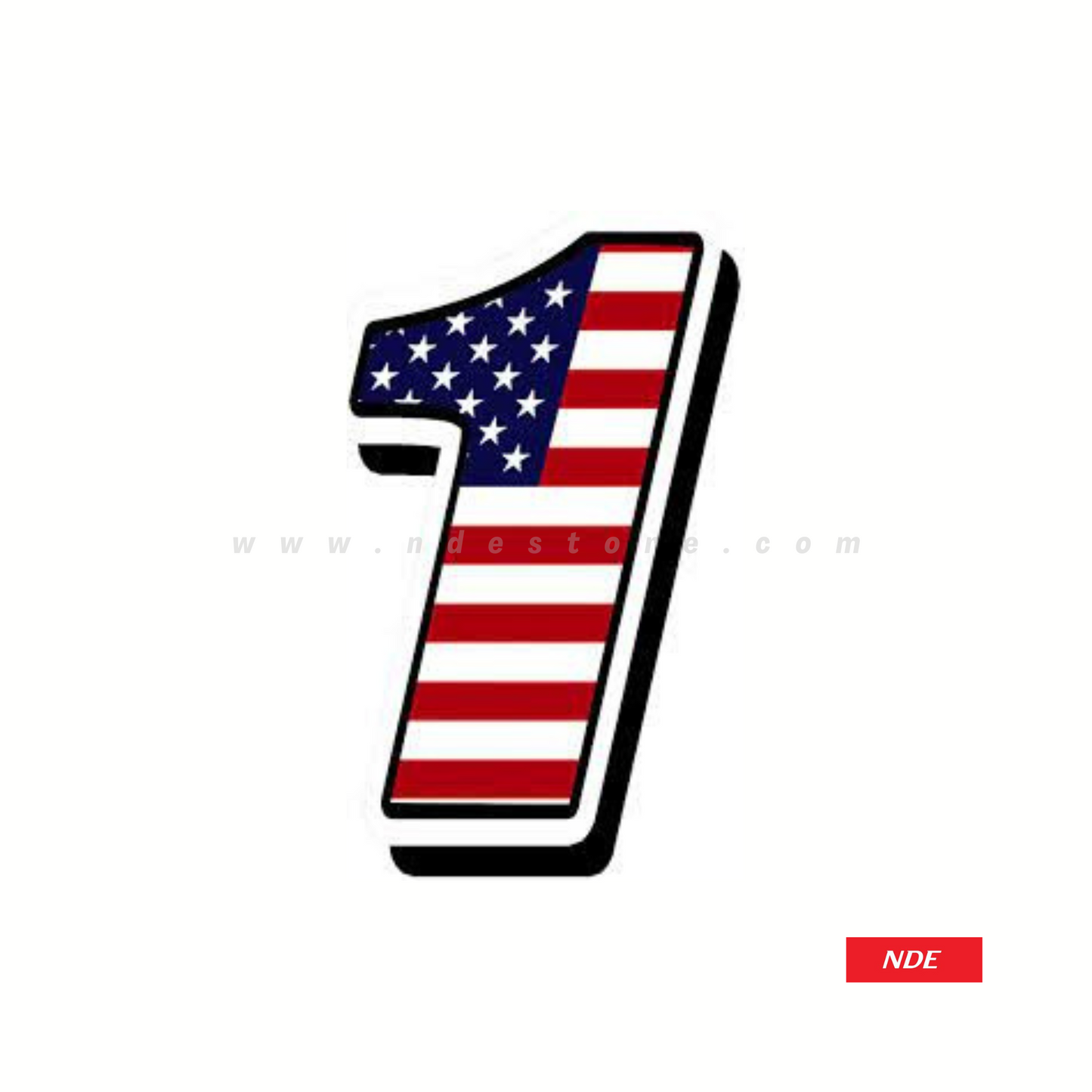 STICKER RACE CAR NUMERIC US FLAG (SKU: 3201)