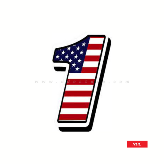 STICKER RACE CAR NUMERIC US FLAG (SKU: 3201) - ndestore.com