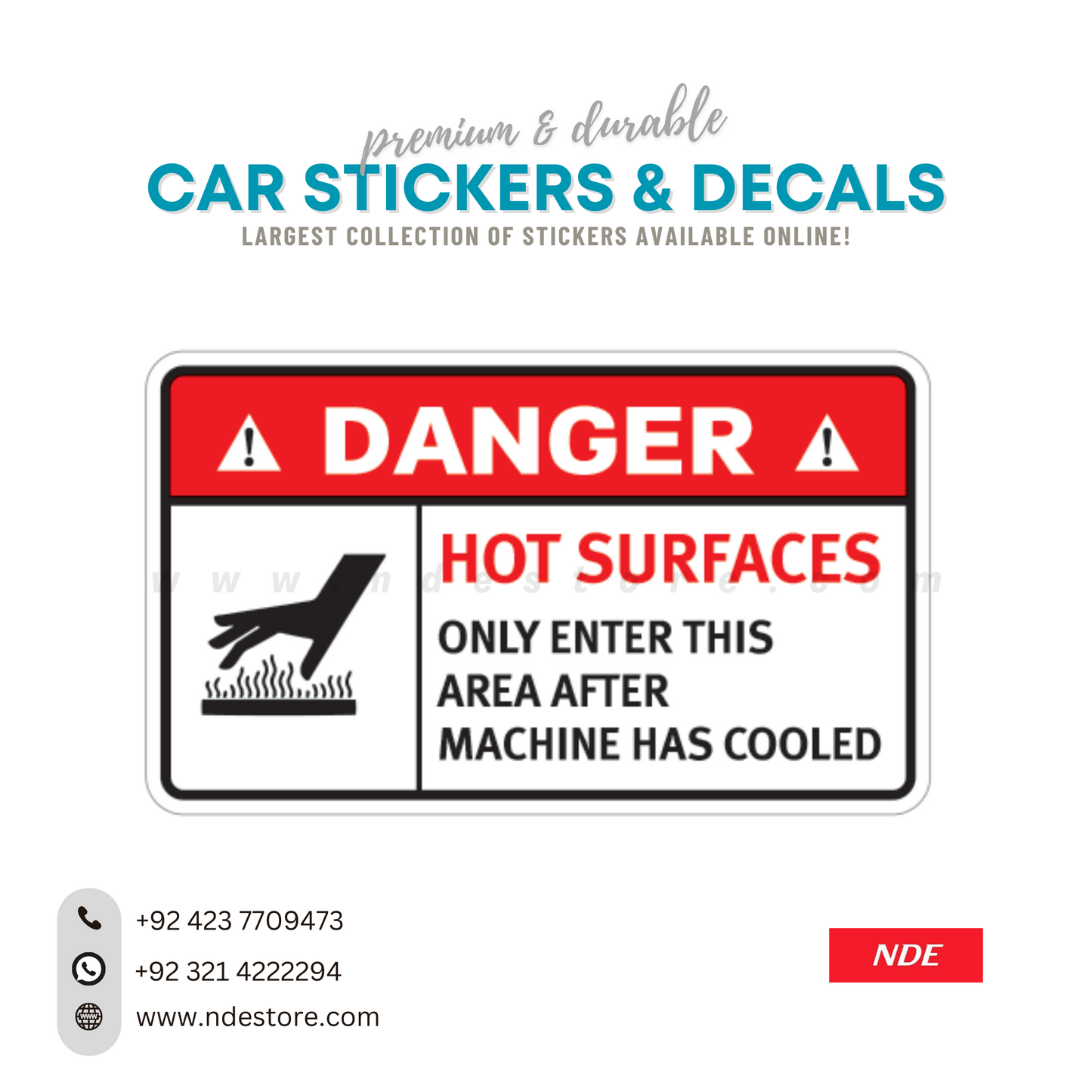 STICKER, DANGER HOT SURFACE