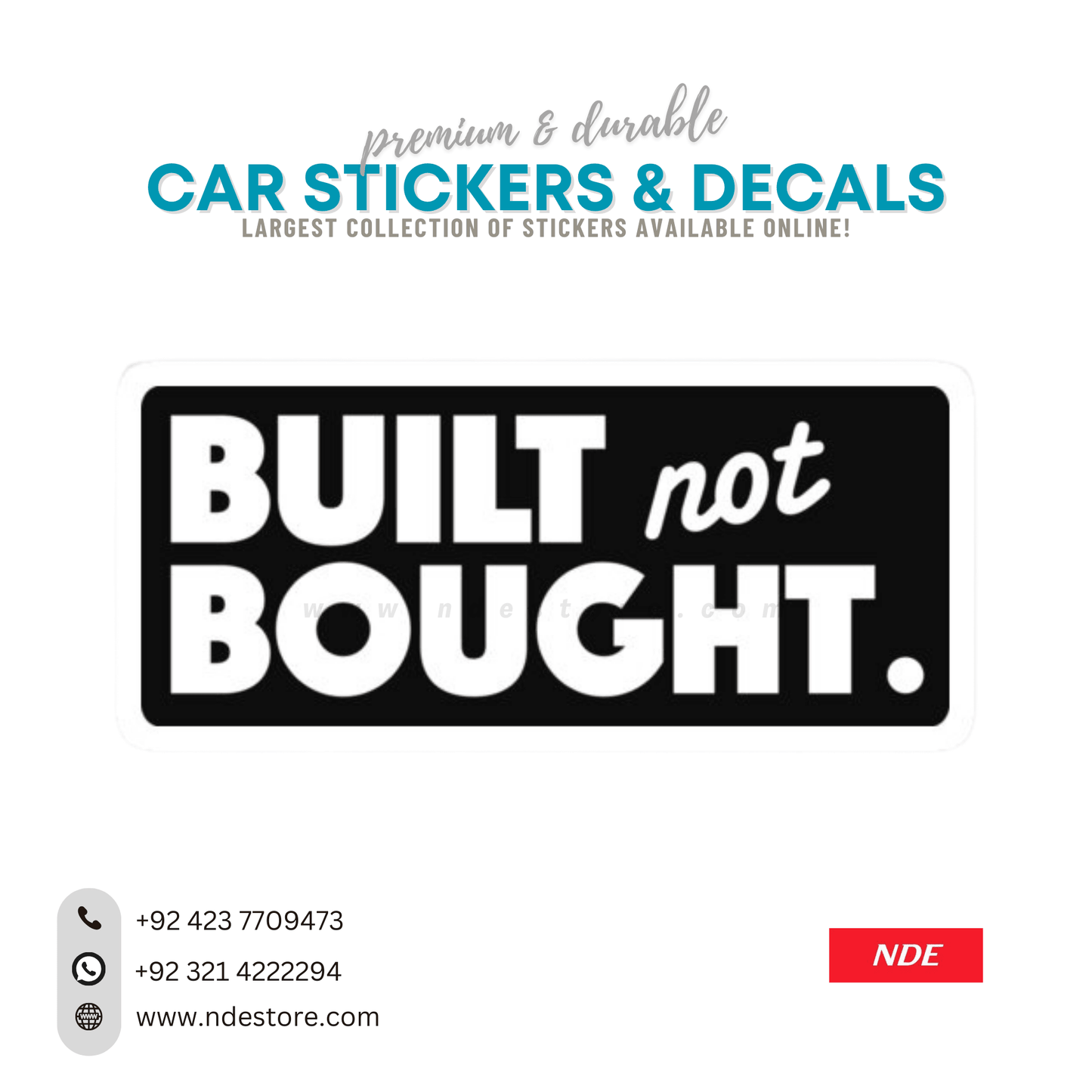 STICKER BUILT NOT BOUGHT - ndestore.com