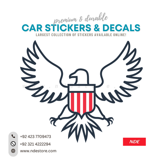 STICKER, AMERICAN EAGLE FLAG