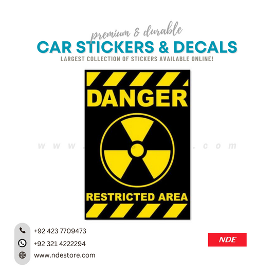 STICKER, DANGER RESTRICTED AREA