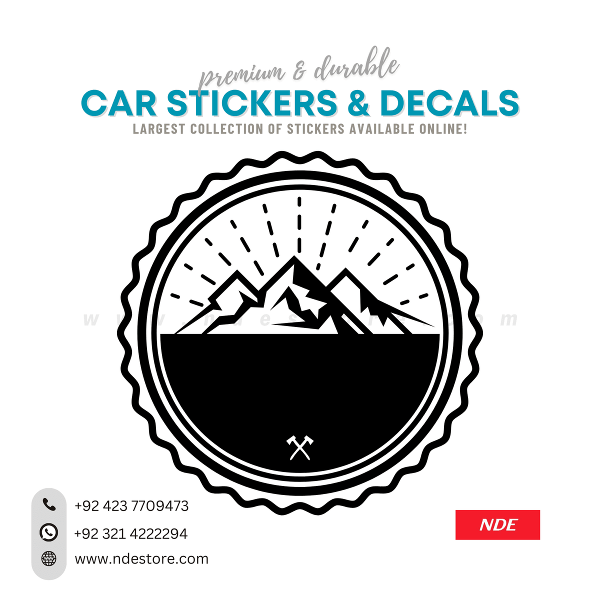 STICKER, MOUNTAIN X NDE STORE
