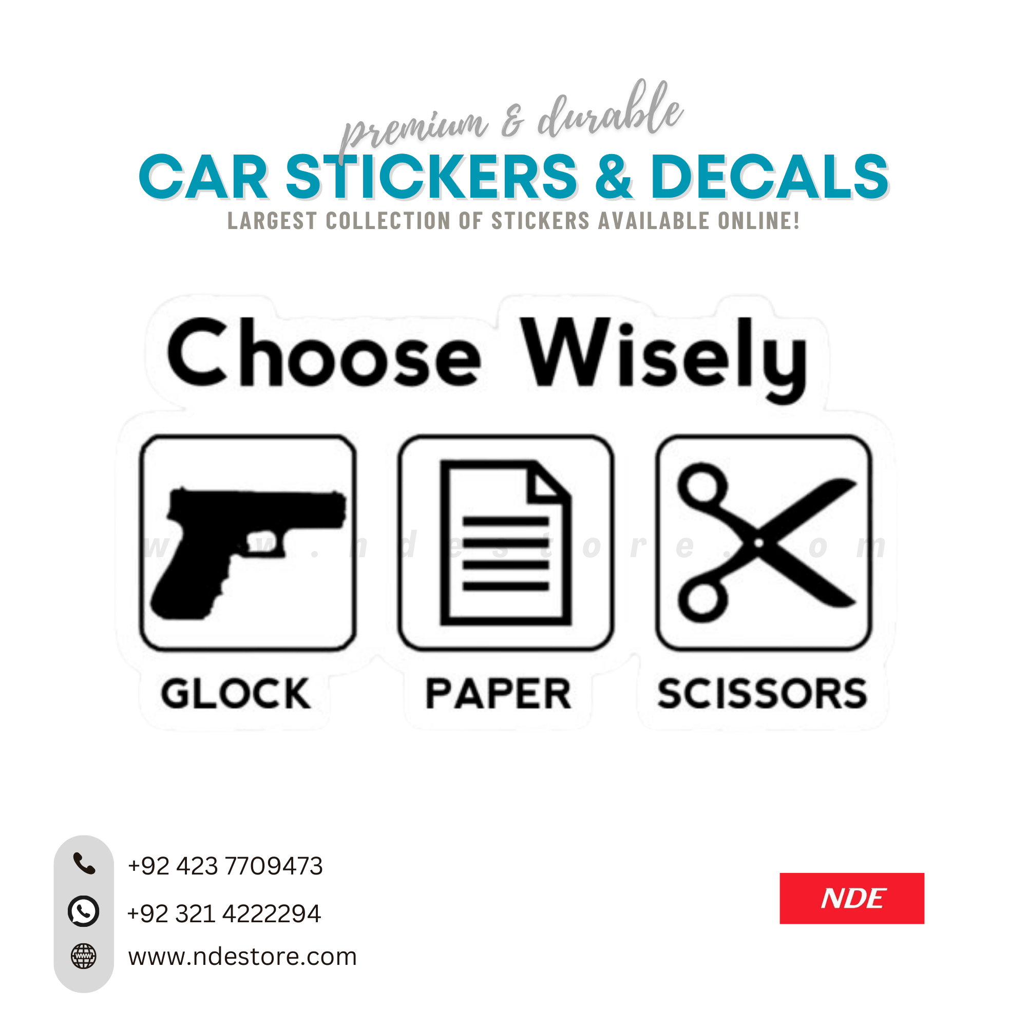 STICKER, CHOSE WISELY – NDE STORE