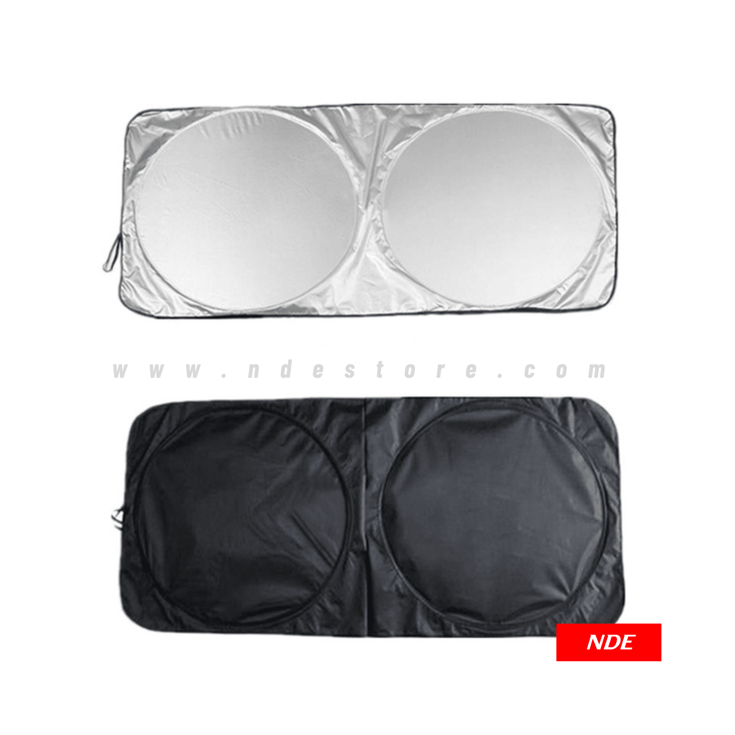 SUN SHADE CAR WINDSHIELD SILVER ROUND FOLDING - ndestore.com