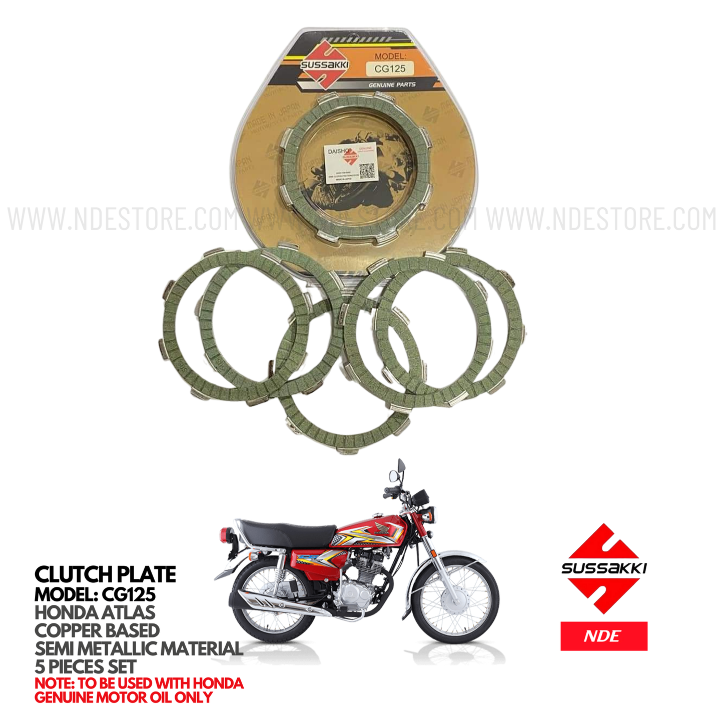 CLUTCH PLATE SEMI METALLIC MATERIAL FOR HONDA CG125