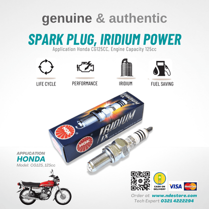 SPARK PLUG NGK IRIDIUM IX FOR HONDA CG125 (125CC) - ndestore.com