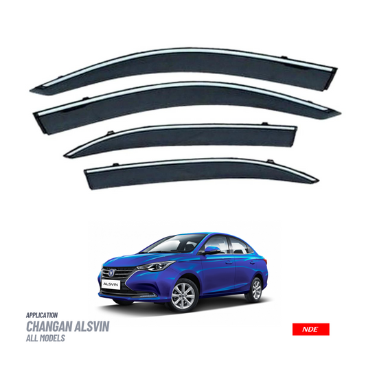 AIR PRESS BLACK TINTED DOOR WINDOW VISOR WITH CHORME FOR CHANGAN ALSVIN