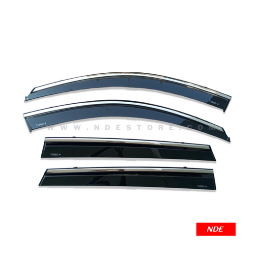 AIR PRESS BLACK TINTED DOOR WINDOW VISOR FOR CHERY TIGGO 4 - TXR - ndestore.com