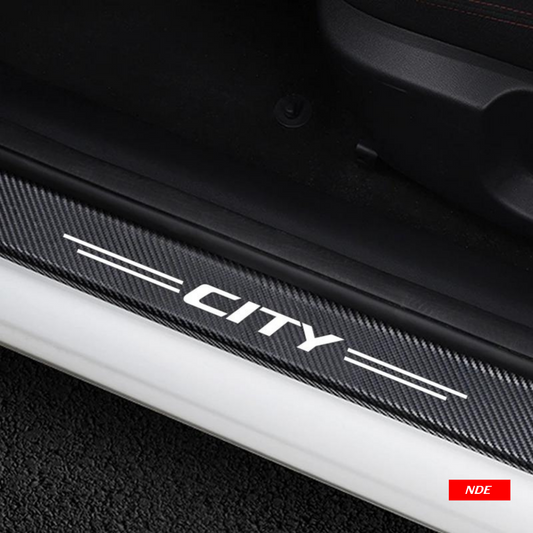 DOOR SILL AREA PROTECTION CARBON FIBER STICKER FOR HONDA CITY