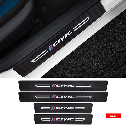 DOOR SILL AREA PROTECTION CARBON FIBER STICKER FOR HONDA CIVIC (NEW DESIGN) - ndestore.com