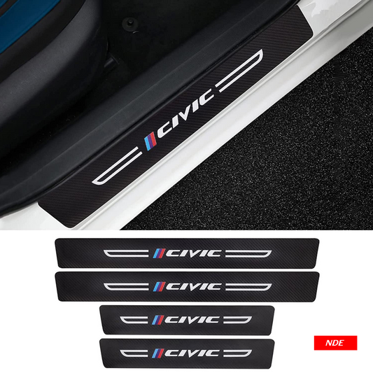 DOOR SILL AREA PROTECTION CARBON FIBER STICKER FOR HONDA CIVIC (NEW DESIGN) - ndestore.com