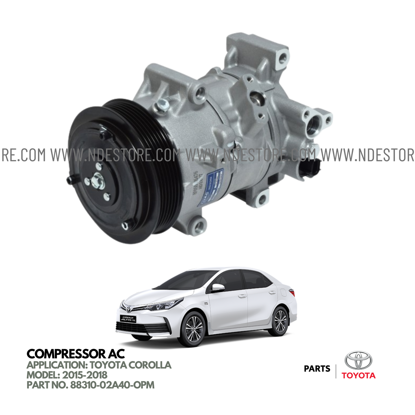 COMPRESSOR AC FOR TOYOTA COROLLA 160CC (2015 MODEL)