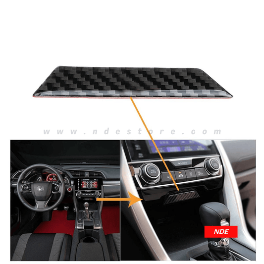 INTERIOR CONSOLE COVER CARBON FIBER FOR HONDA CIVIC (2021-2024) - ndestore.com