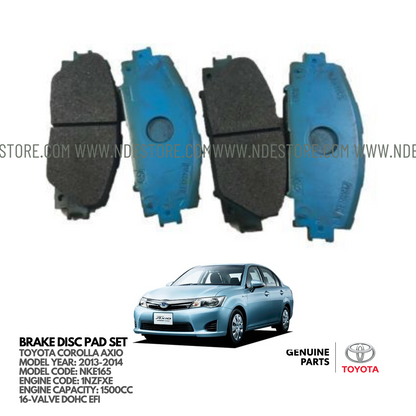 BRAKE DISC PAD SET FRONT FOR TOYOTA COROLLA AXIO HYBRID (2013-2014)