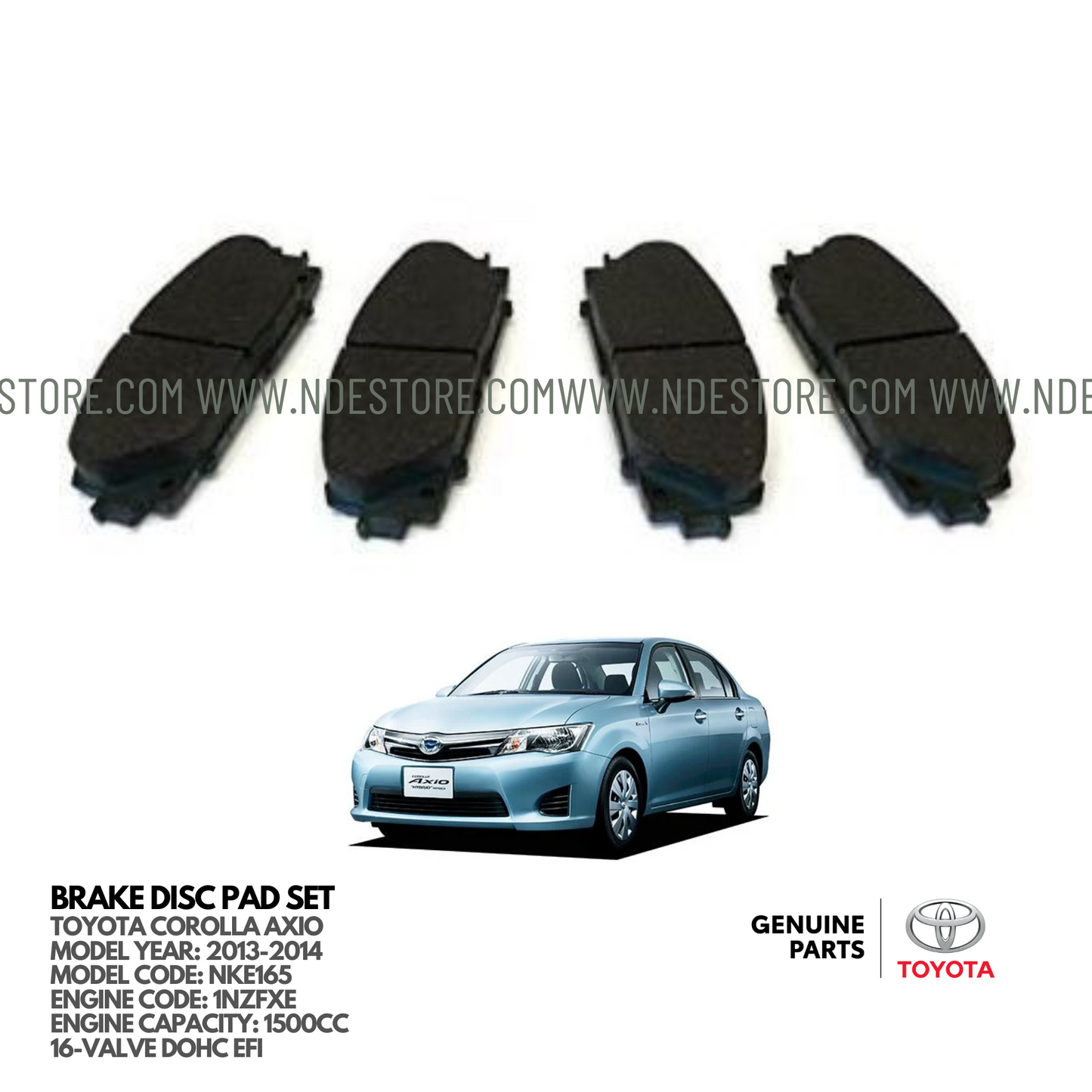 BRAKE DISC PAD SET FRONT FOR TOYOTA COROLLA AXIO HYBRID (2013-2014)