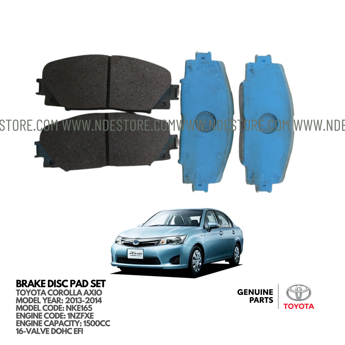 BRAKE DISC PAD SET FRONT FOR TOYOTA COROLLA AXIO HYBRID (2013-2014)