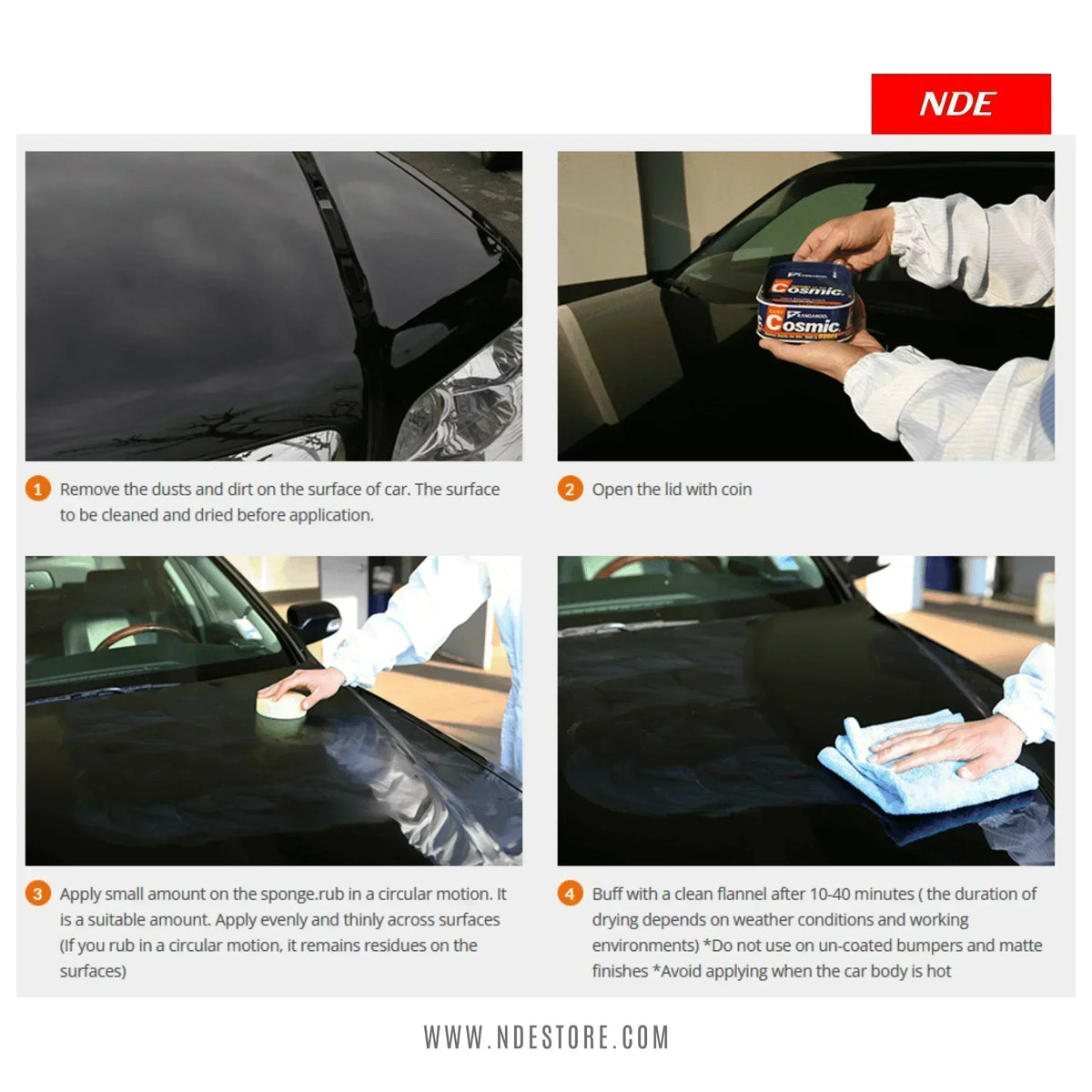 CAR WAX & POLISH WITH APPLICATOR COSMIC NDE STORE