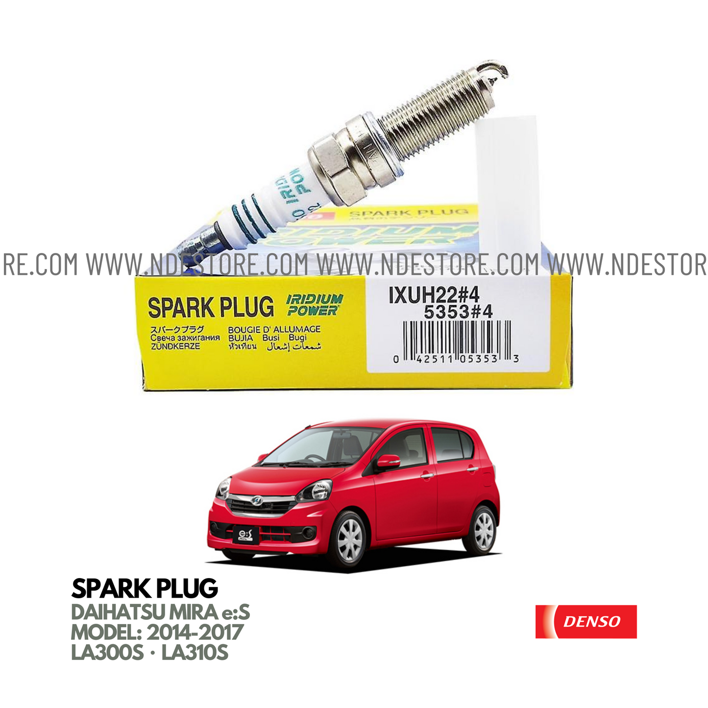 SPARK PLUG DENSO IRIDIUM POWER FOR DAIHATSU MIRA e:S (2014-2017) - ndestore.com