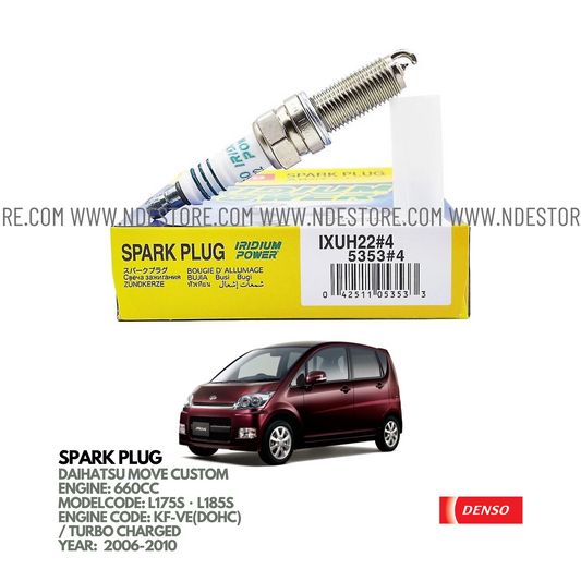 SPARK PLUG DENSO IRIDIUM FOR DAIHATSU MOVE CUSTOM (2006-2010)