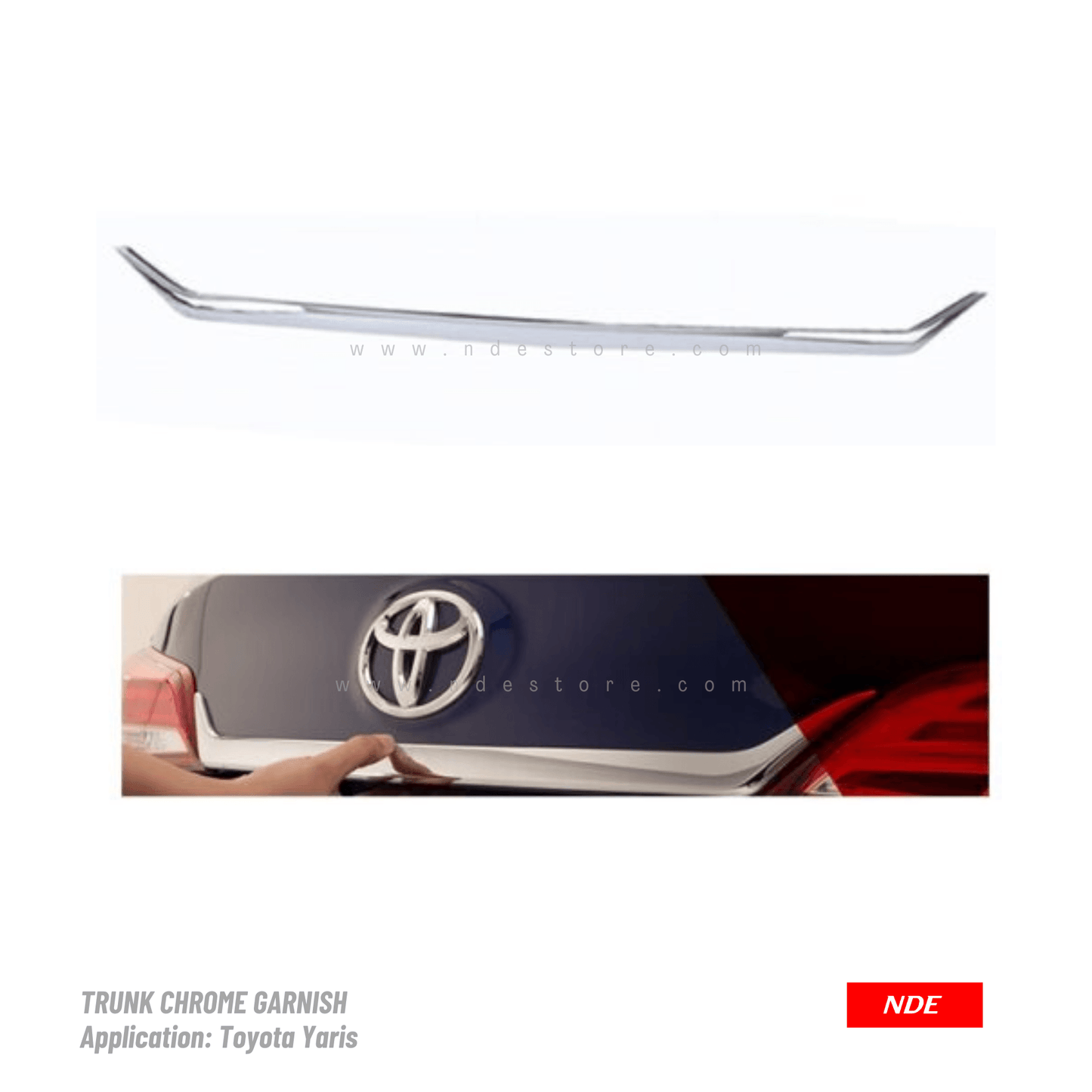 TRUNK GARNISH CHROME FOR TOYOTA YARIS - ndestore.com