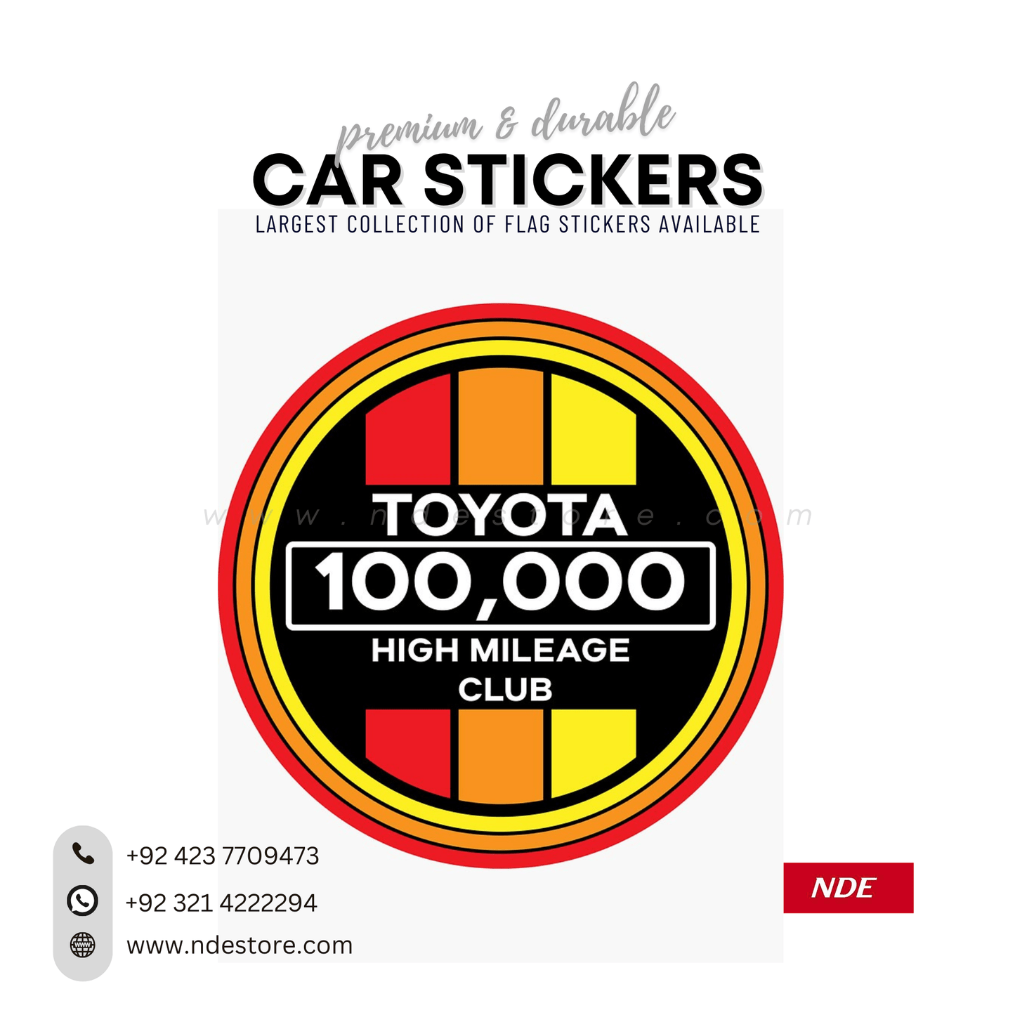 STICKER, TOYOTA HIGH MILEAGE CLUB - ndestore.com