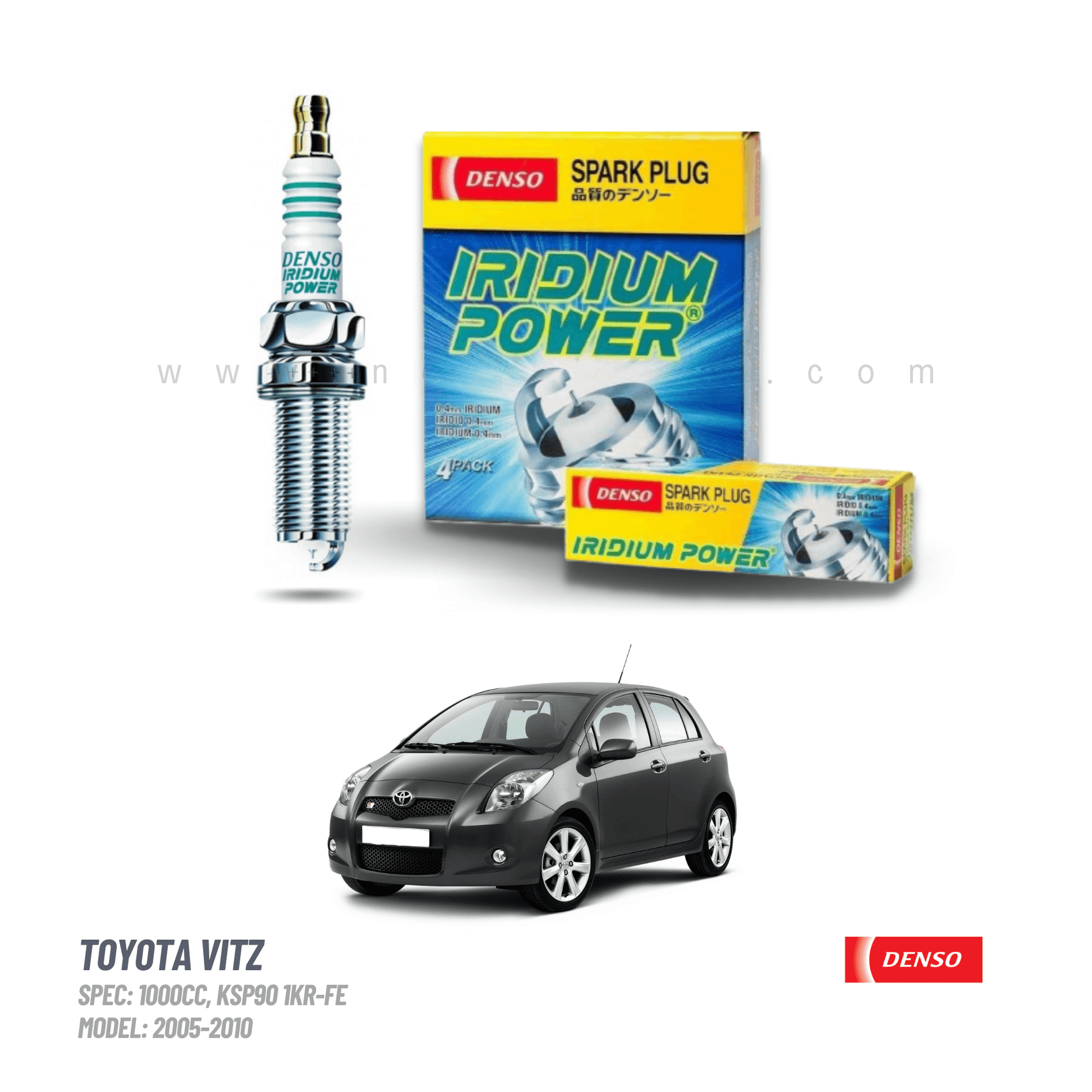 SPARK PLUG DENSO IRIDIUM POWER FOR TOYOTA VITZ (1000CC, 2005-2010) - ndestore.com