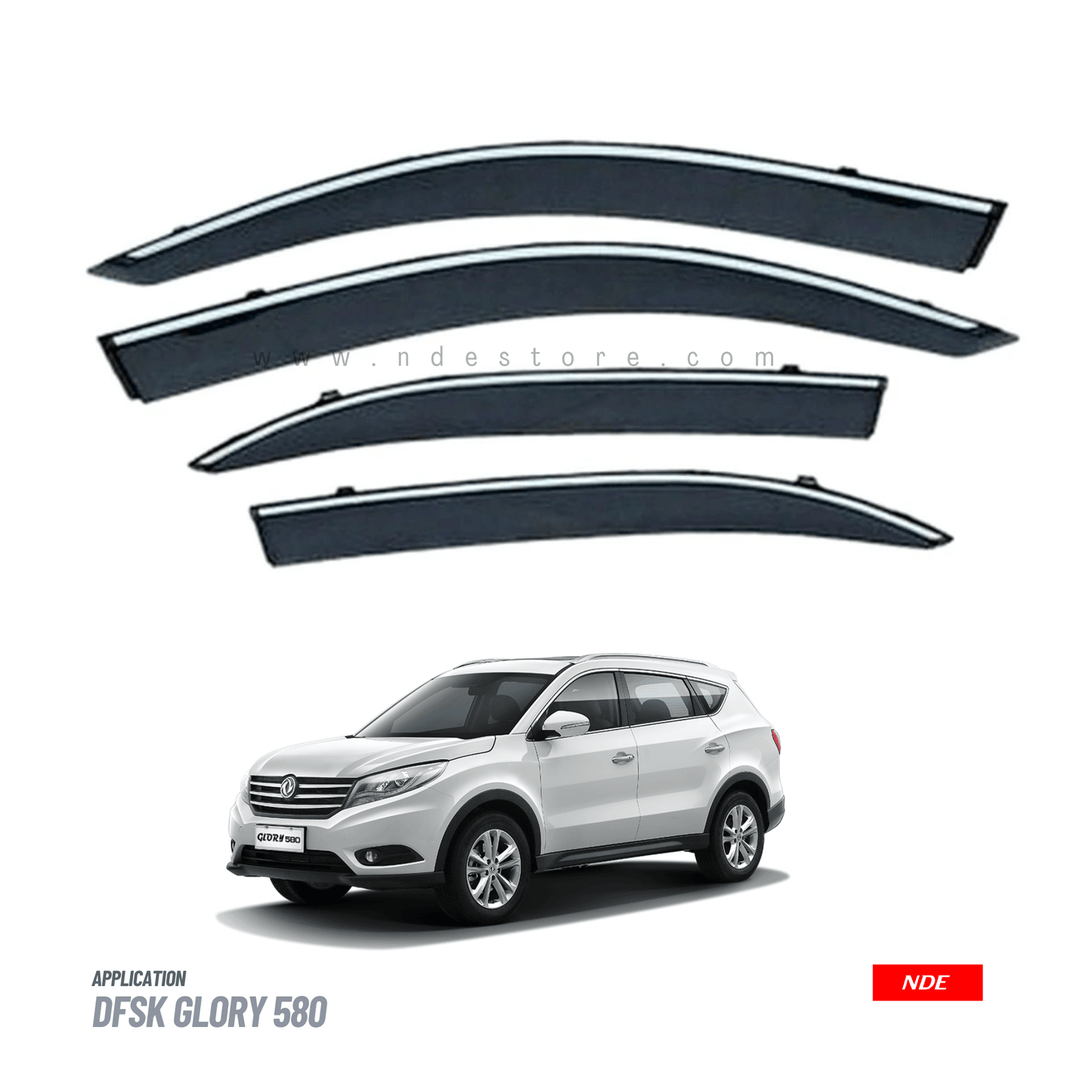 AIR PRESS BLACK TINTED DOOR WINDOW VISOR FOR DFSK GLORY 580 PRO - TXR - ndestore.com