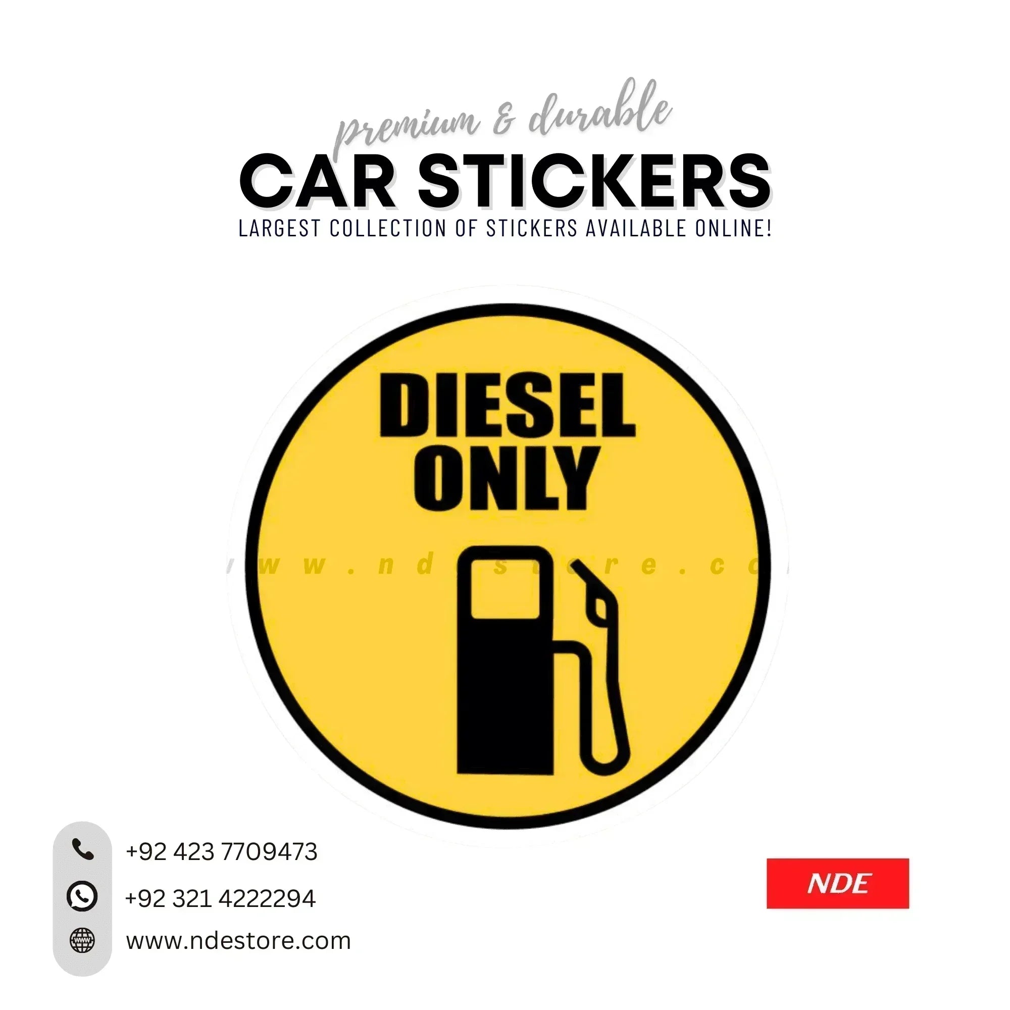 Vehicles Only Sticker STICKER, DIESEL ONLY β NDE STORE