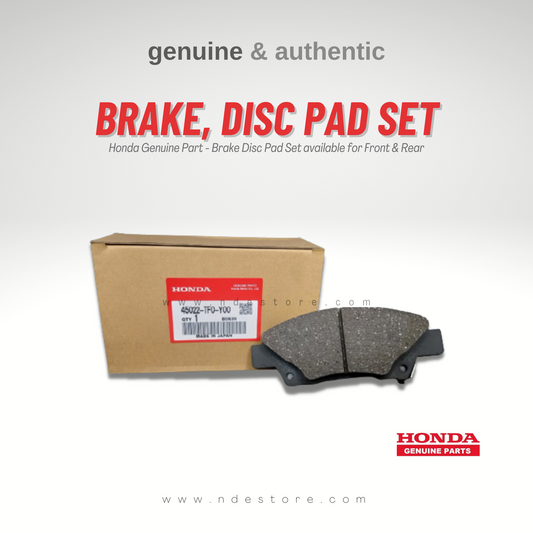 BRAKE, DISC PAD FRONT FOR HONDA CIVIC (2001-2006) (HONDA GENUINE PART) - ndestore.com