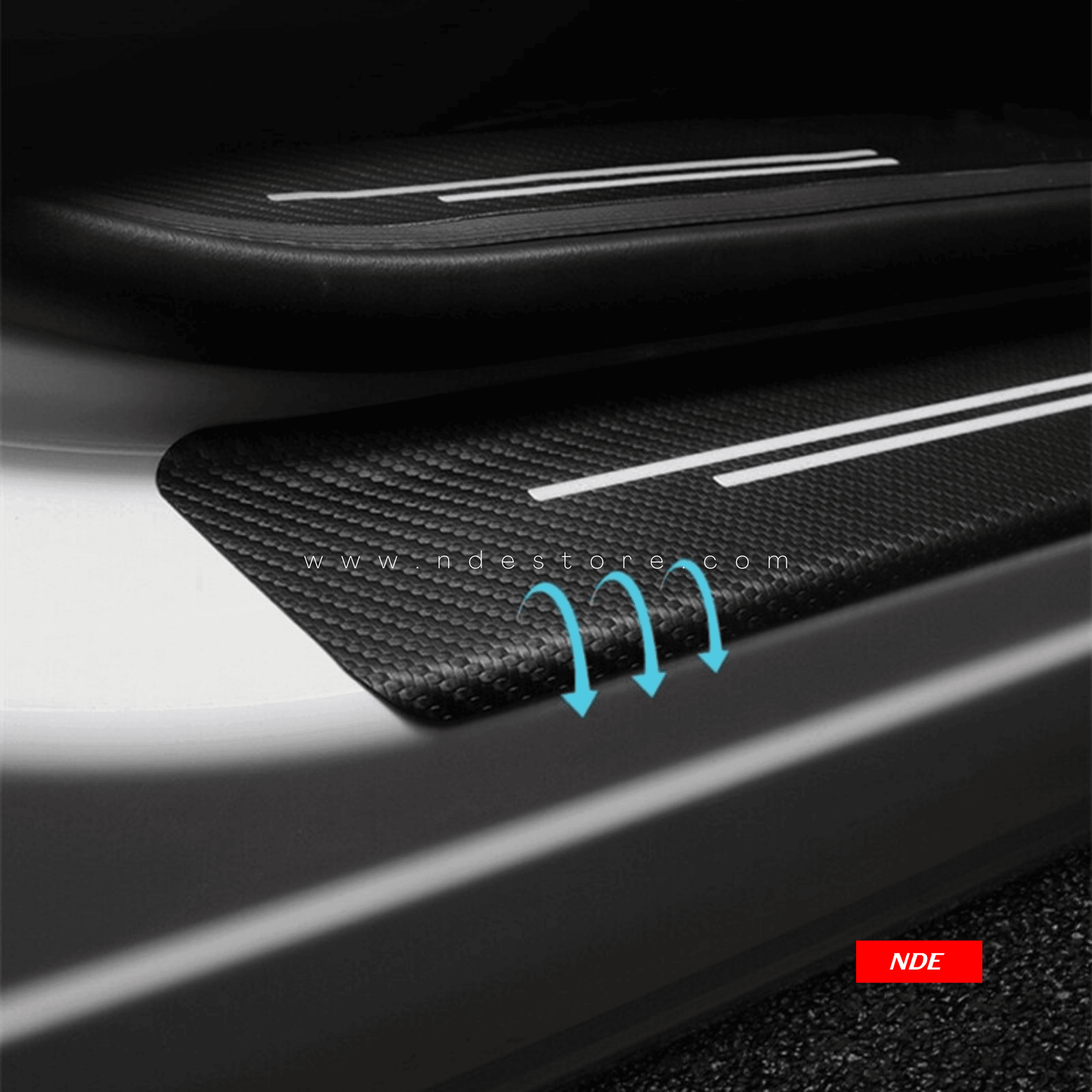 DOOR SILL AREA PROTECTION CARBON FIBER STICKER FOR AUDI E TRON - ndestore.com