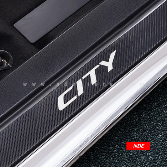 DOOR SILL AREA PROTECTION CARBON FIBER STICKER FOR HONDA CITY