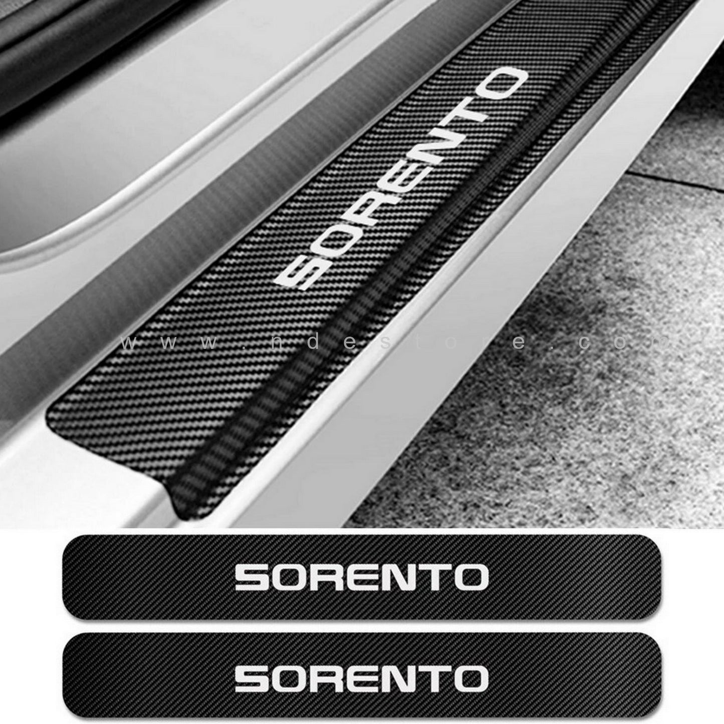 DOOR SILL AREA PROTECTION CARBON FIBER STICKER FOR KIA SORENTO