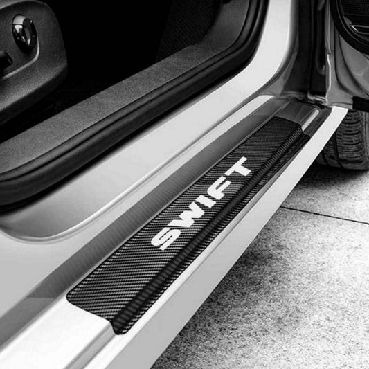 DOOR SILL AREA PROTECTION CARBON FIBER STICKER FOR SUZUKI SWIFT