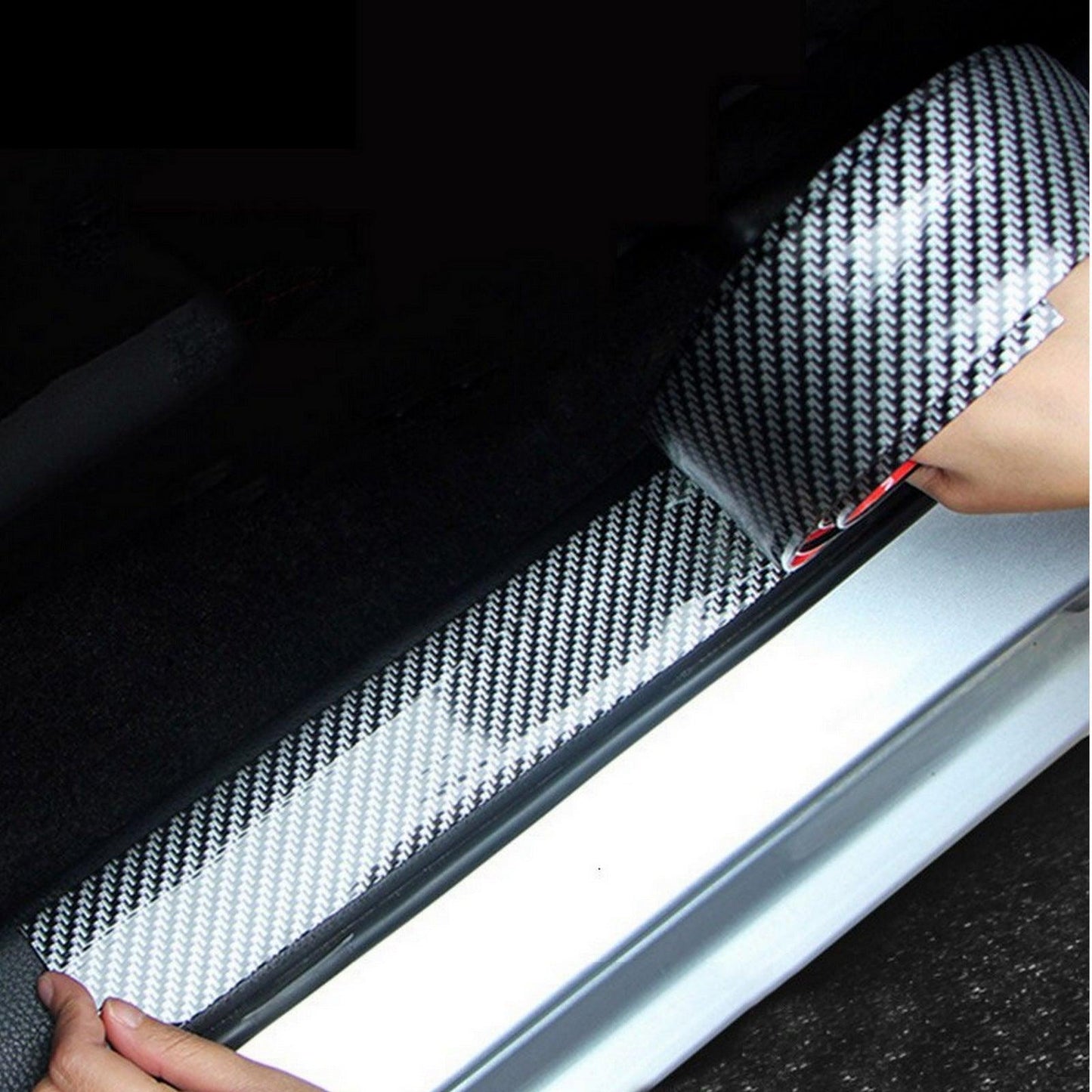 DOOR SILL AREA CARBON FIBER RUBBER PROTECTOR (UNIVERSAL) - ndestore.com