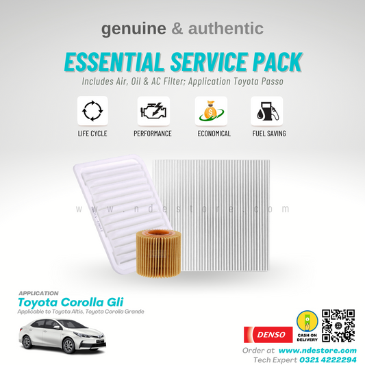 ESSENTIAL FILTER PACK DENSO FOR TOYOTA COROLLA, ALTIS, GRANDE, ALTIS X, GRANDE X