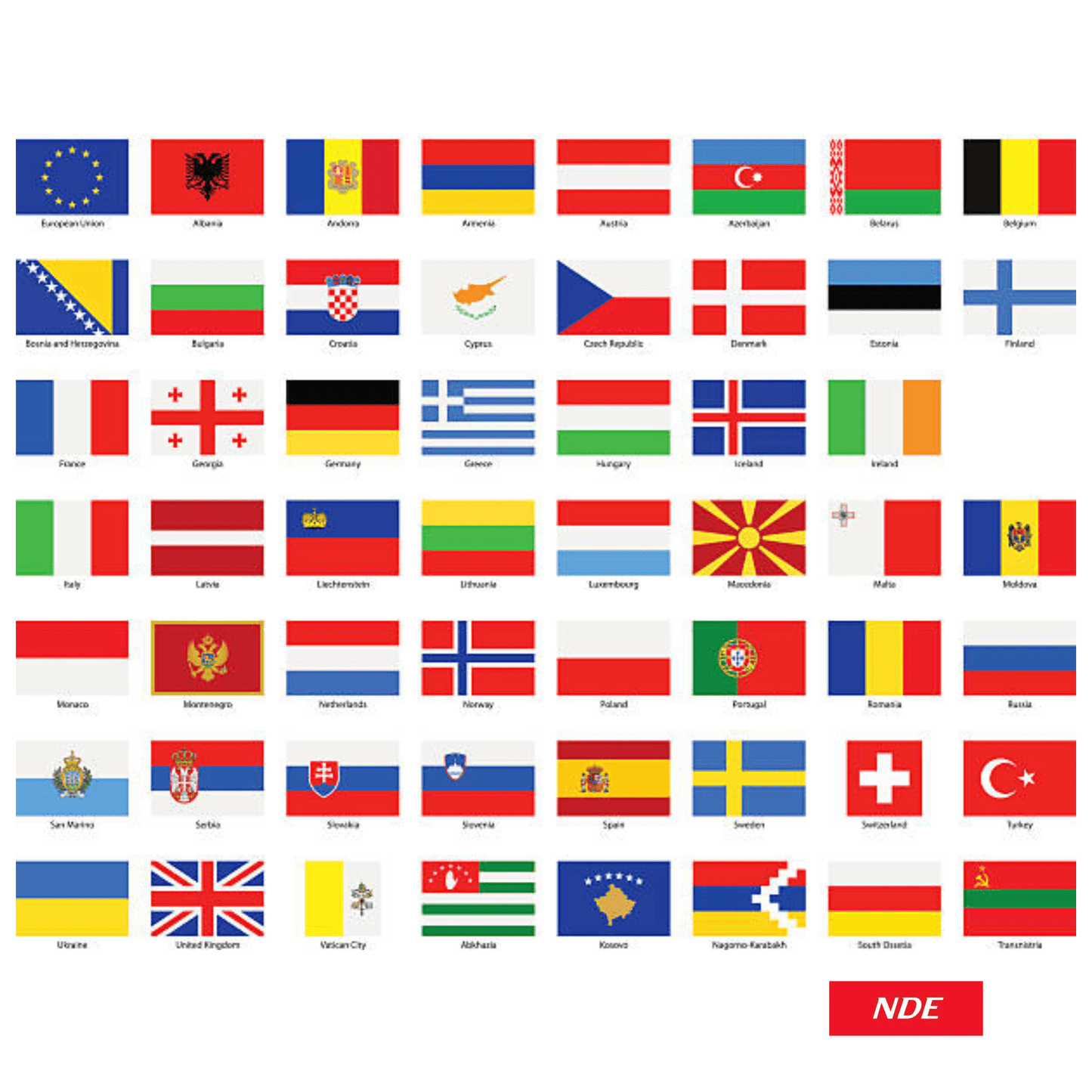 STICKER, EUROPEAN COUNTRIES FLAG - ndestore.com