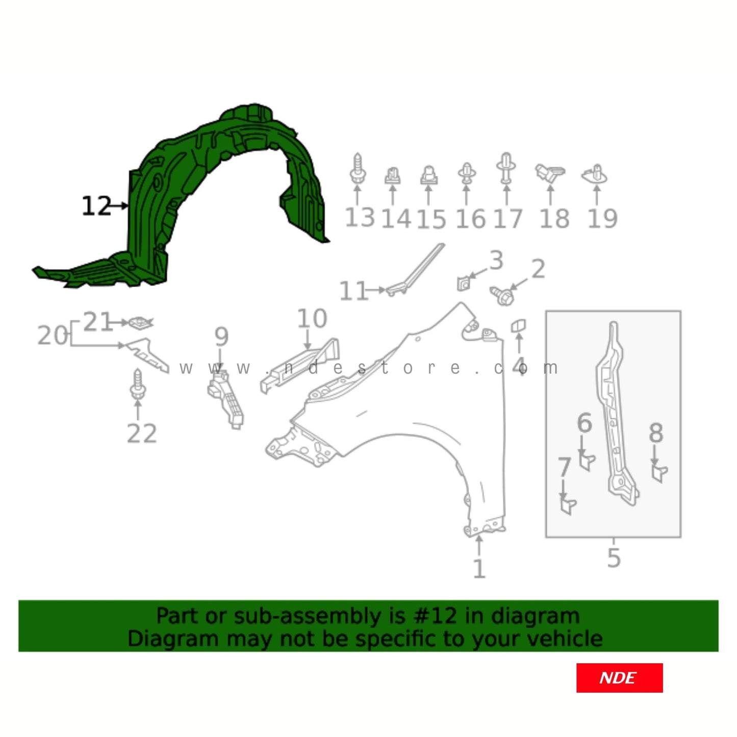 FENDER LINER SHIELD FOR SUZUKI CULTUS (NON-EFI)