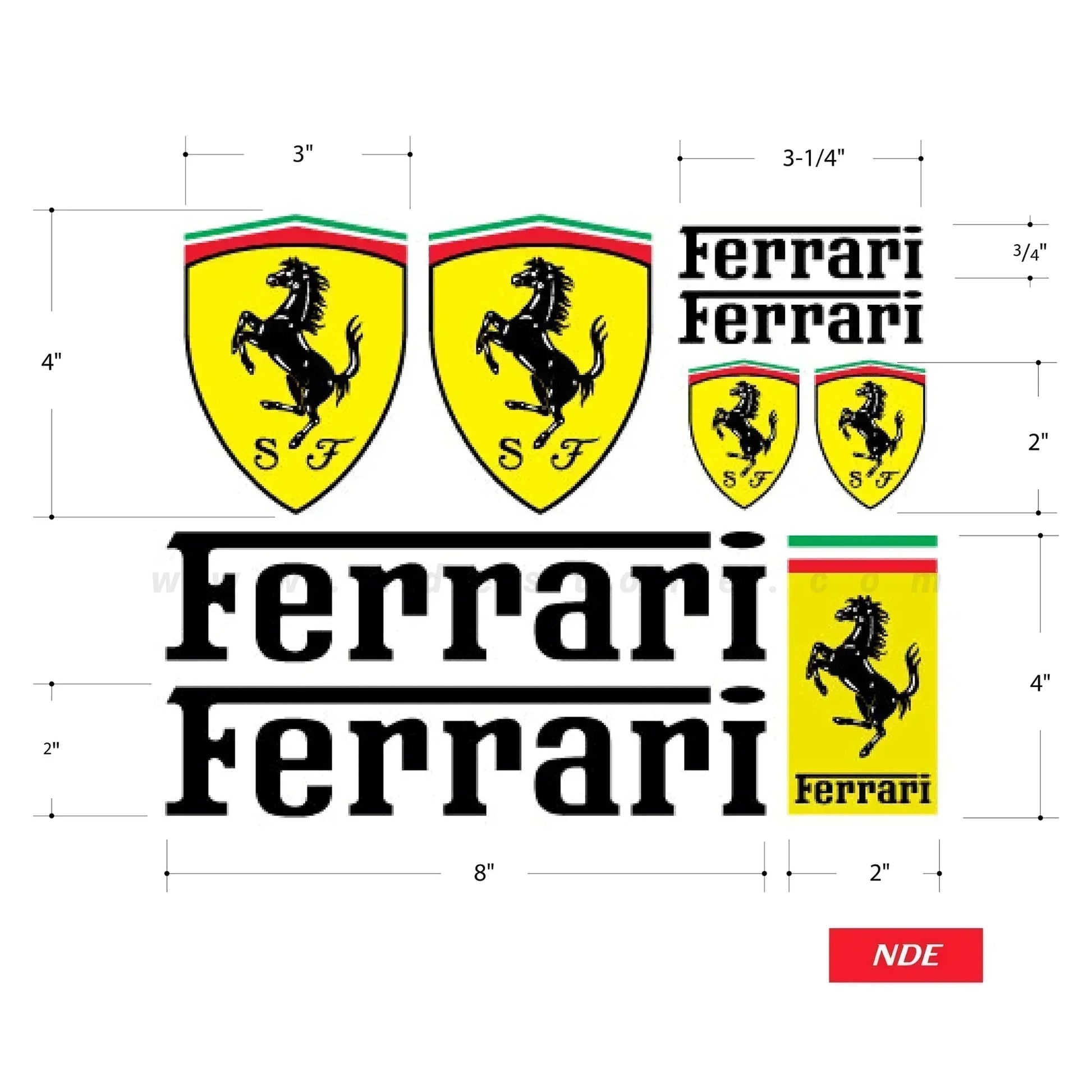 STICKER, FERRARI STICKER SET – NDE STORE