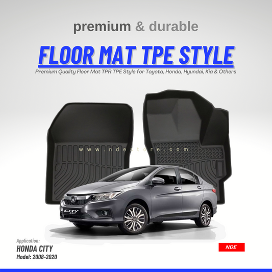 FLOOR MAT TPE STYLE PREMIUM QUALITY FOR HONDA CITY (2008-2021)